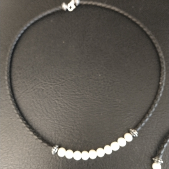 Pearl necklace and bracelet set - Picture 2 of 4
